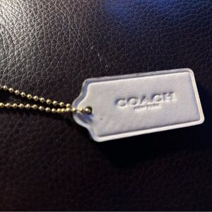 Coach White Tag with Gold Ball Chain
